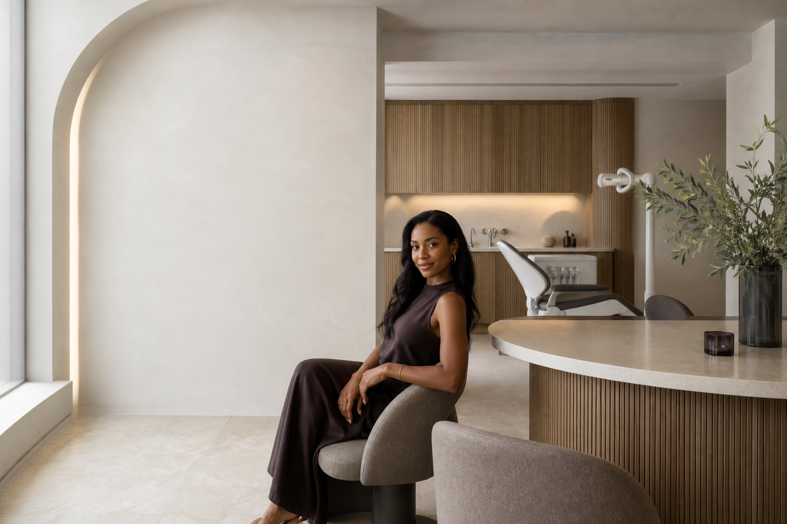 Warm contemporary dental studio